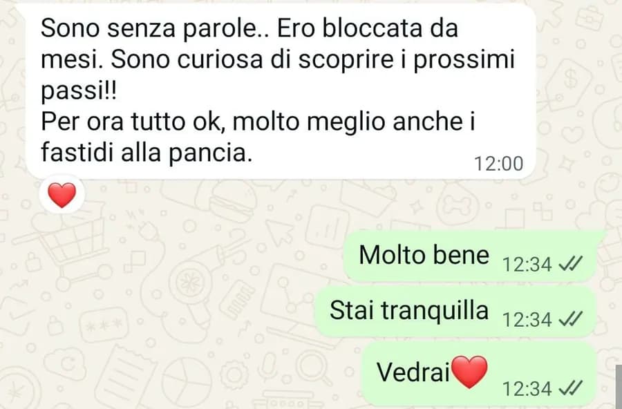 Sbloccata dopo mesi, meno fastidi alla pancia