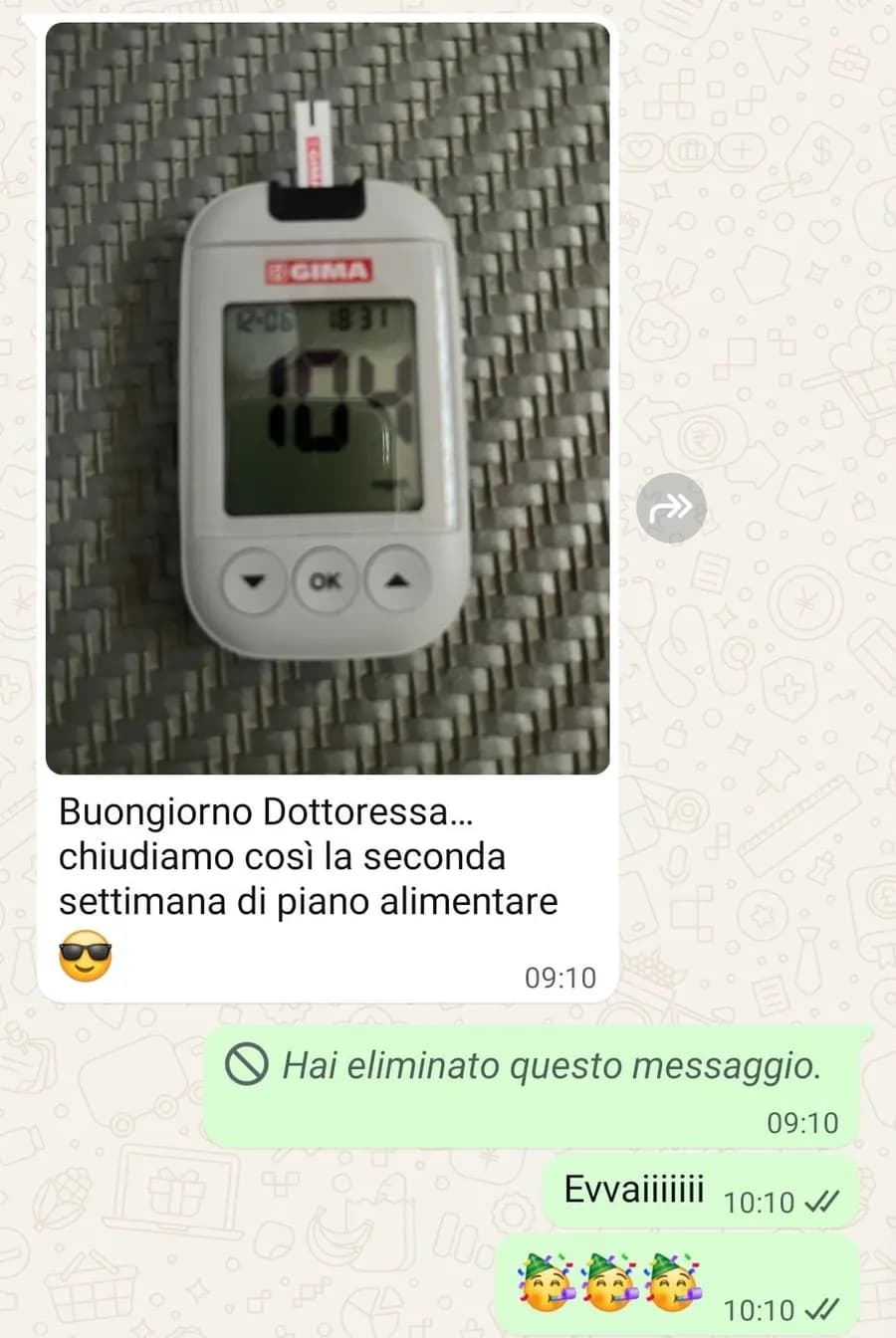 Seconda settimana di piano alimentare chiusa a 104