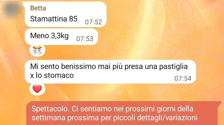 Meno 3,3 kg e mai più pastiglie per lo stomaco