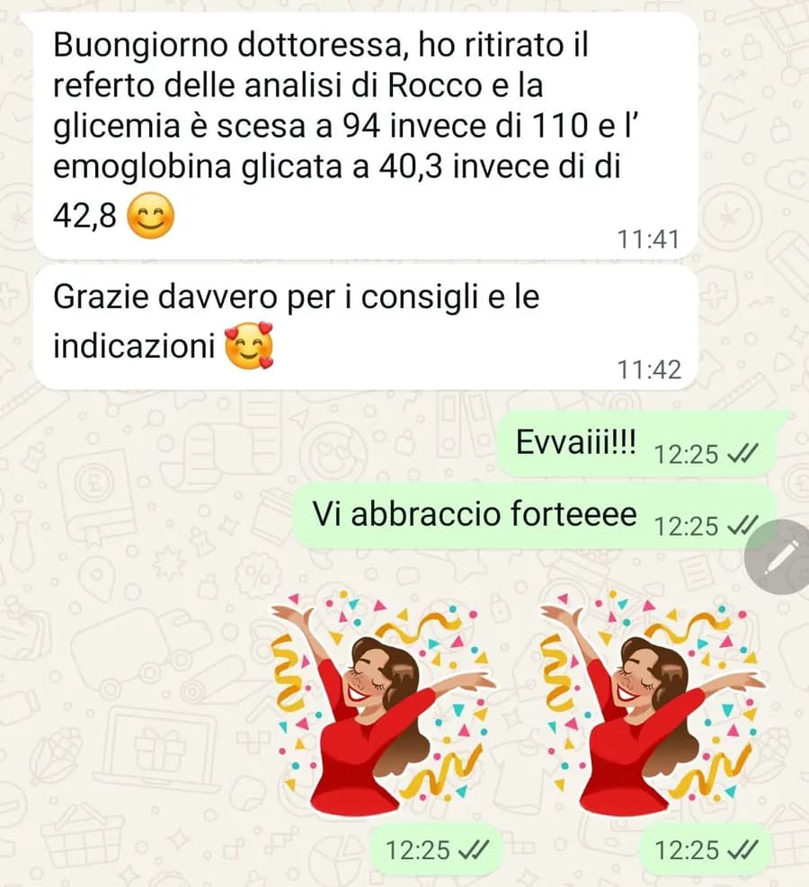 Glicemia da 110 a 94 ed emoglobina glicata in calo