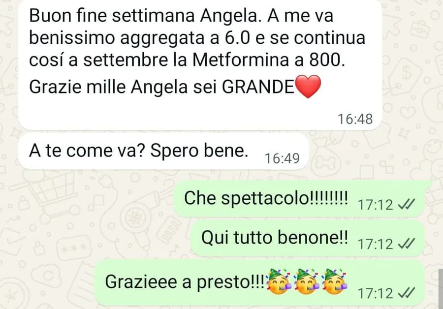 Emoglobina glicata a 6.0, metformina in riduzione